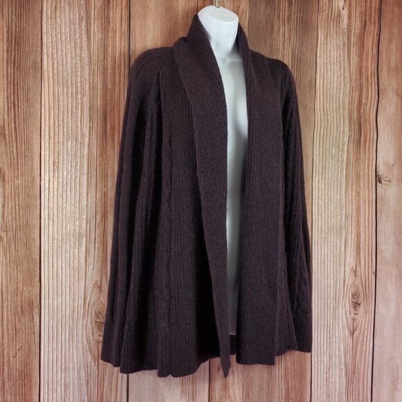 Allsaints Womens Size 10 Galaxy Flex Cardigan Mohair Wool Purple Brown - Picture 4 of 11